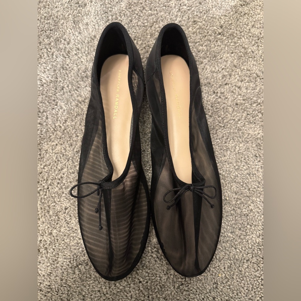 Loeffler Randall  Landon Ballet Mesh Flats with Bow Detail-Size 12